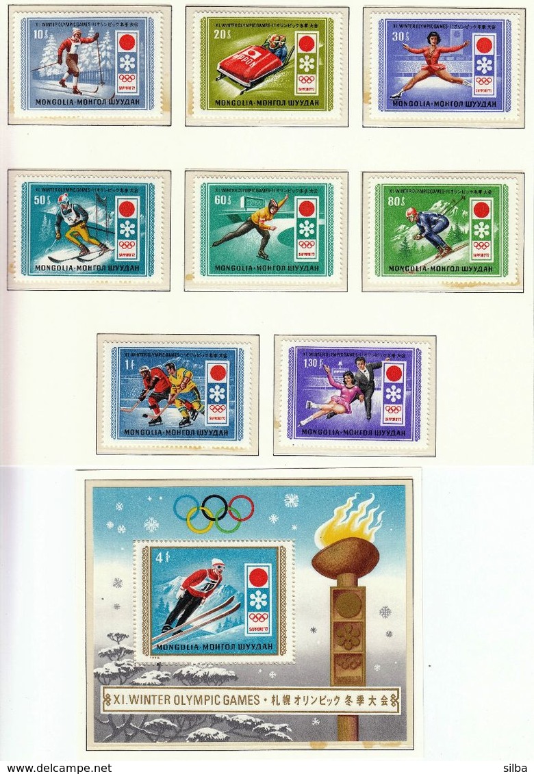 Mongolia / Olympic Games Sapporo 1972 / Alpine Skiing, Ice Hockey, Skating, Bobsleigh, Jump Skiing - Winter 1972: Sapporo