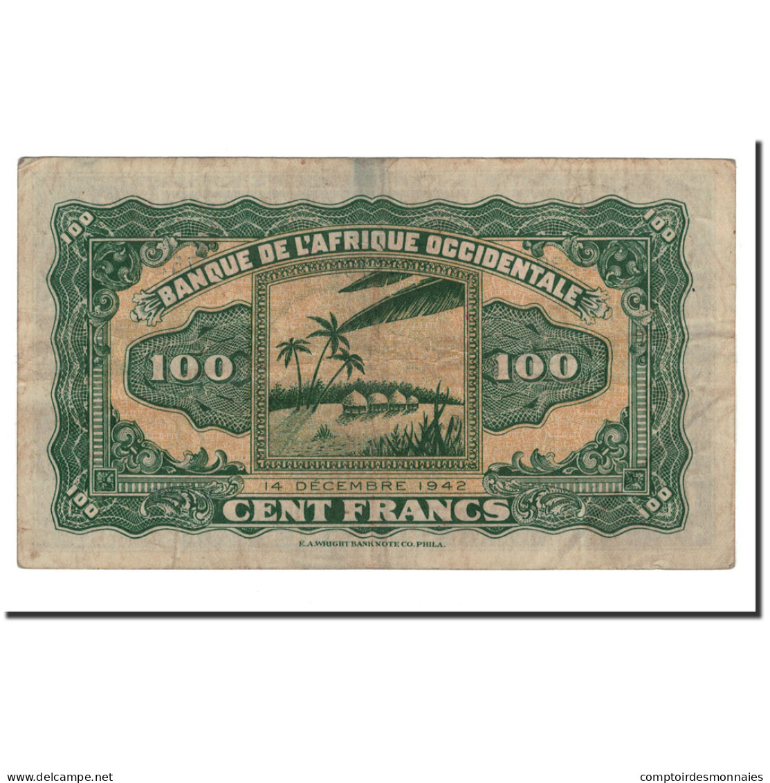 Billet, French West Africa, 100 Francs, 1942, 1942-12-14, KM:31a, TTB - Estados De Africa Occidental