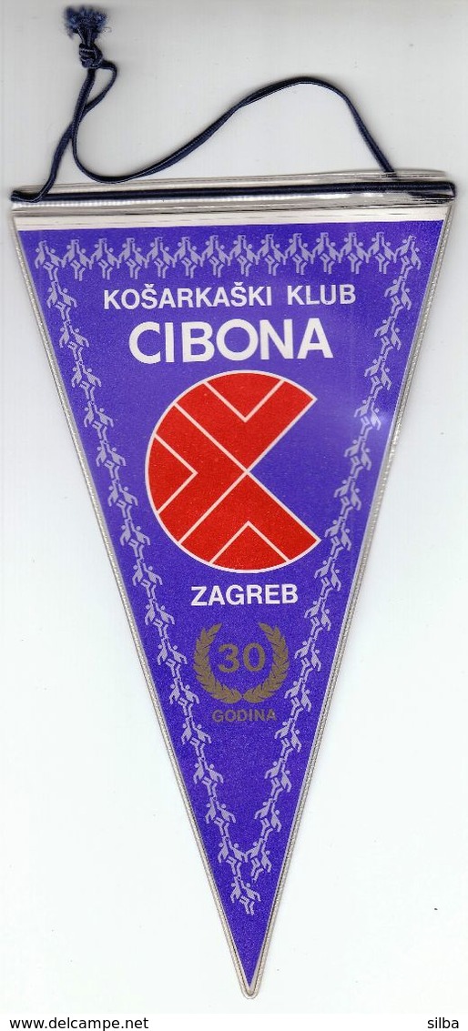 Basketball / Flag, Pennant / Croatia, Zagreb / Basketball Club Cibona 30 Years - Apparel, Souvenirs & Other