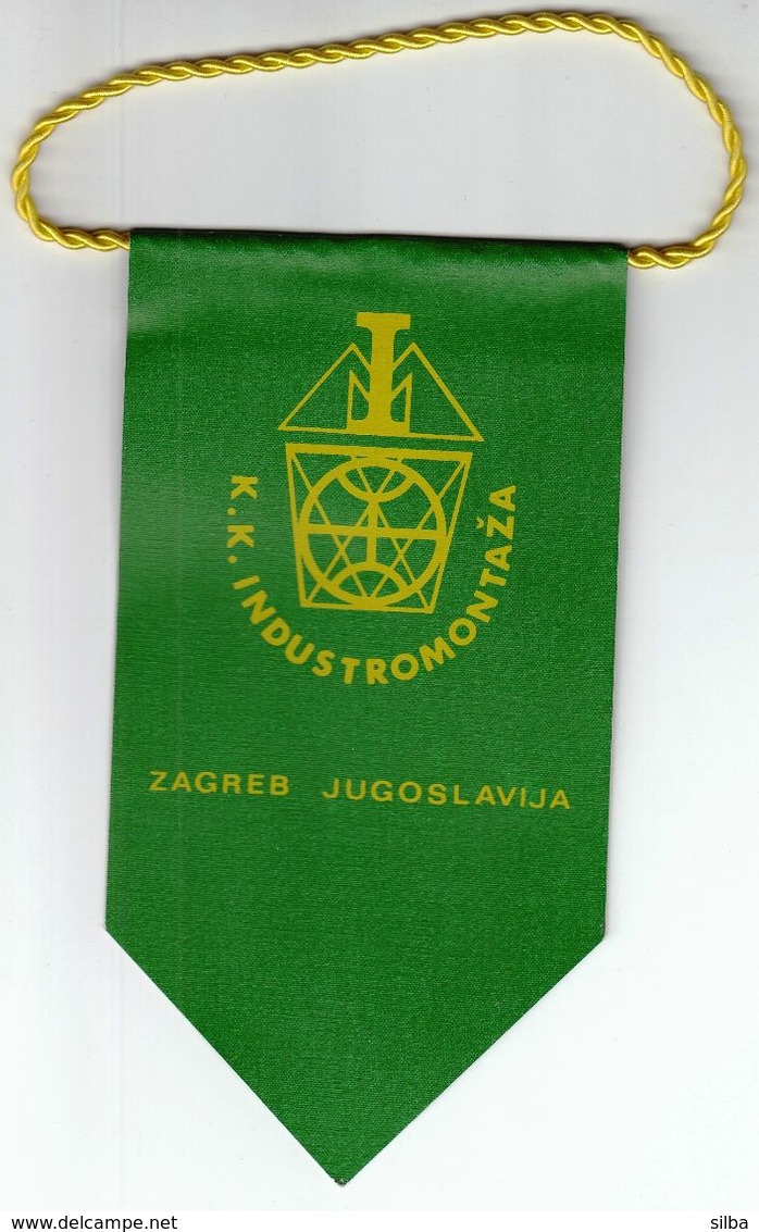 Basketball / Flag, Pennant / Yugoslavia, Croatia, Zagreb / Basketball Club Industromontaza - Bekleidung, Souvenirs Und Sonstige