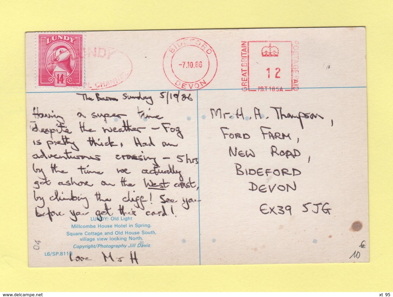 Lundy - Bideford - Devon - 1986 - Unclassified