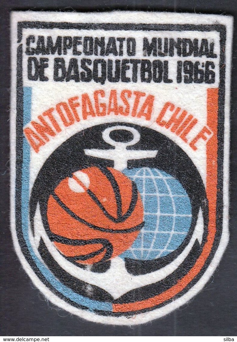 Basketball / Patch / Men Basketball World Championship Extra 1966 Chile 16-30.04 Winner Yugoslavia - Bekleidung, Souvenirs Und Sonstige