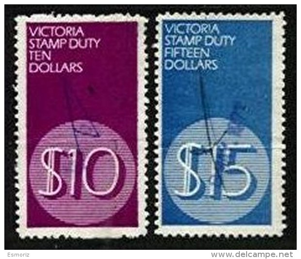 VICTORIA, Stamp Duty, B&amp;H 143/44, Used, F/VF - Fiscales