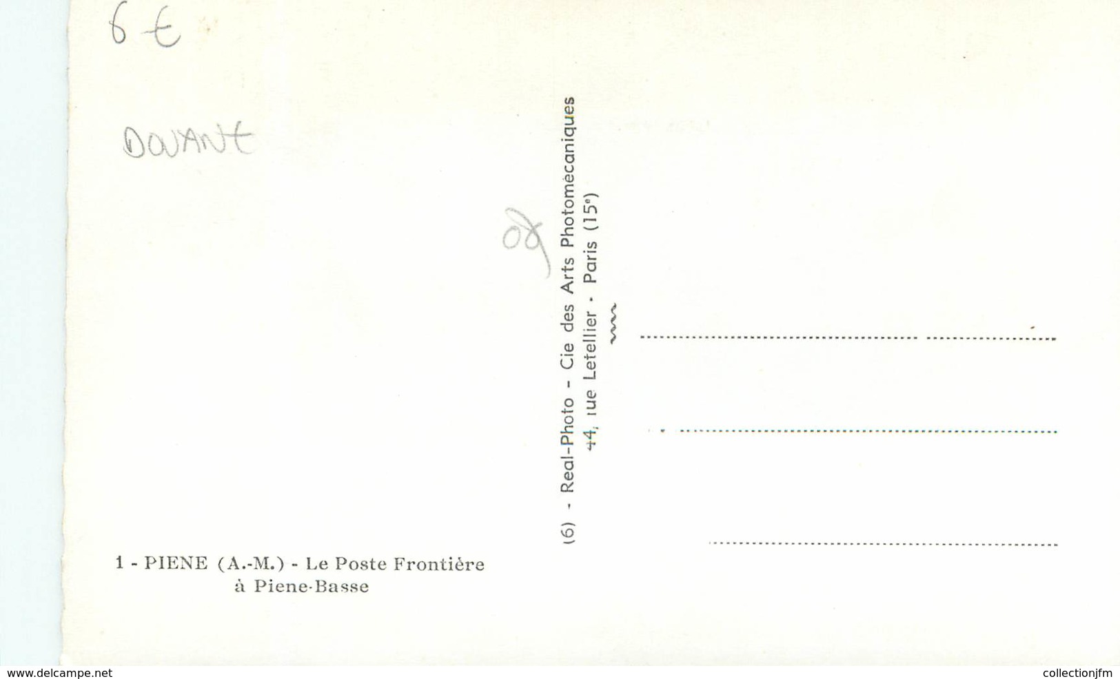 CPSM FRANCE 06 "Piene, Le Poste Frontière à Pienne Basse" / DOUANE - Autres & Non Classés