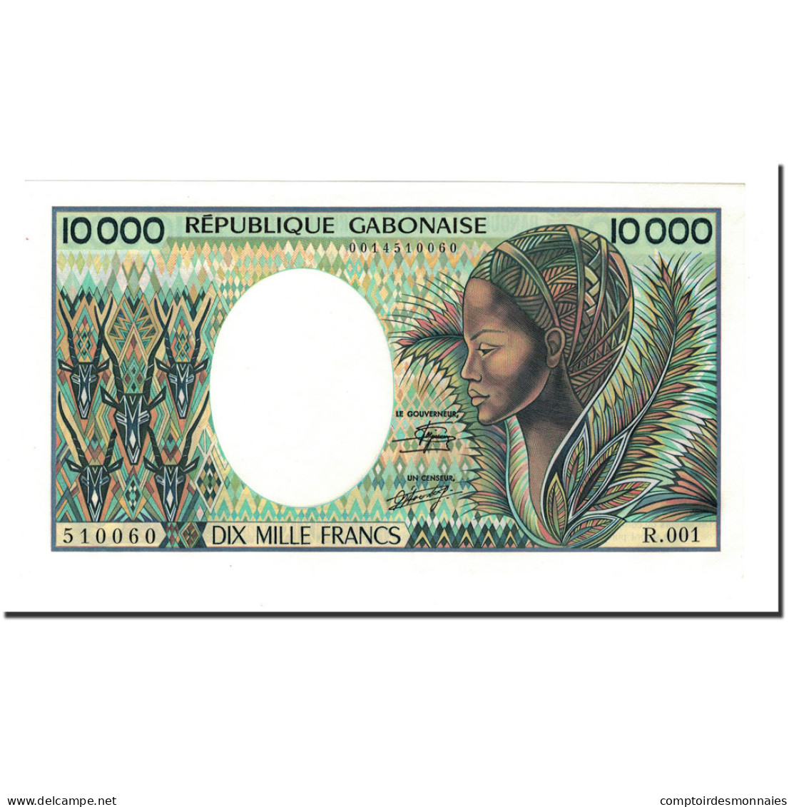 Billet, Gabon, 10,000 Francs, 1984, KM:7a, NEUF - Gabon