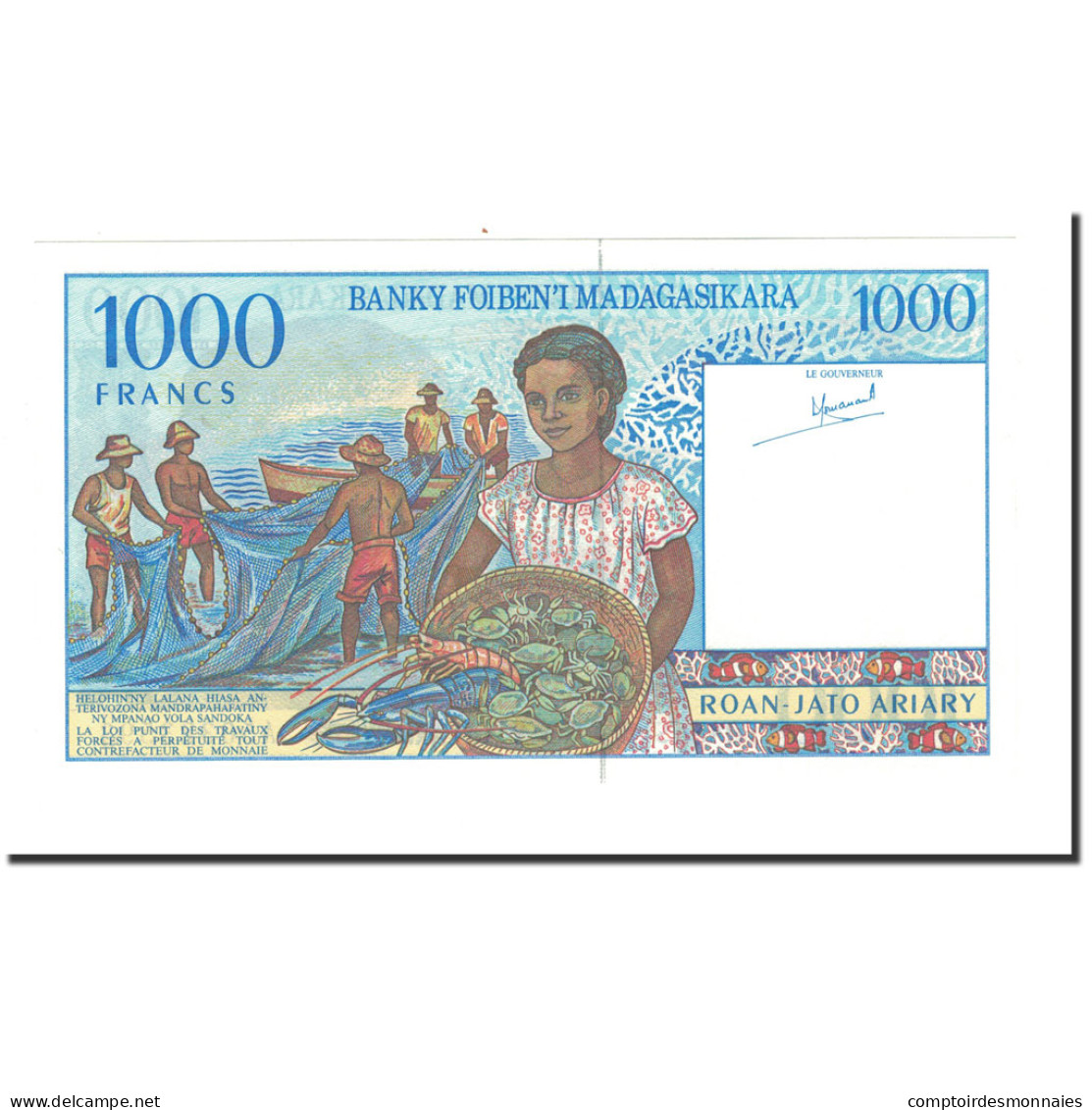 Billet, Madagascar, 1000 Francs = 200 Ariary, Undated (1994), KM:76a, NEUF - Madagascar