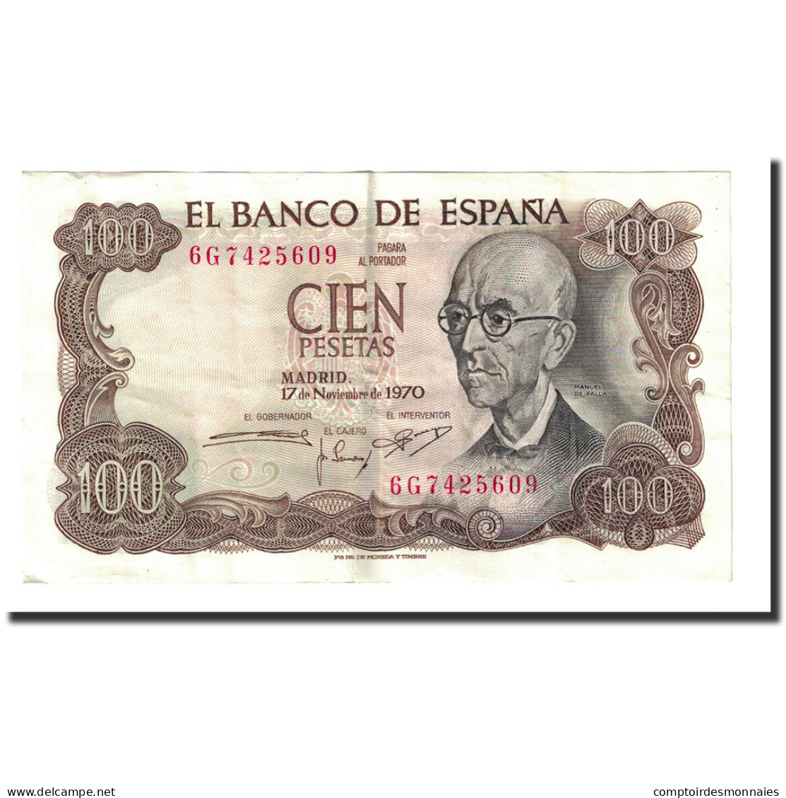 Billet, Espagne, 100 Pesetas, 1970-11-17, KM:152a, TTB - 100 Pesetas