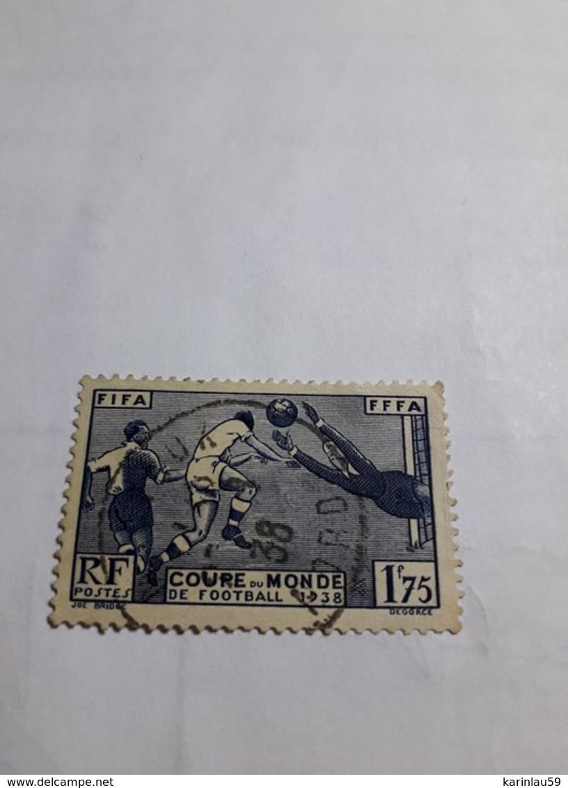Timbre France  YT 396 " Coupe Du Monde De Football à Paris  FIFA" 1938 Oblitéré Cachet Rond - Used Stamps