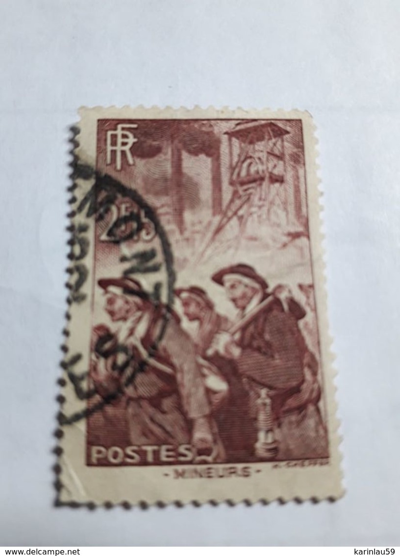 Timbre FRANCE 1938 N°390 OBLITERE "Minieurs" - Used Stamps