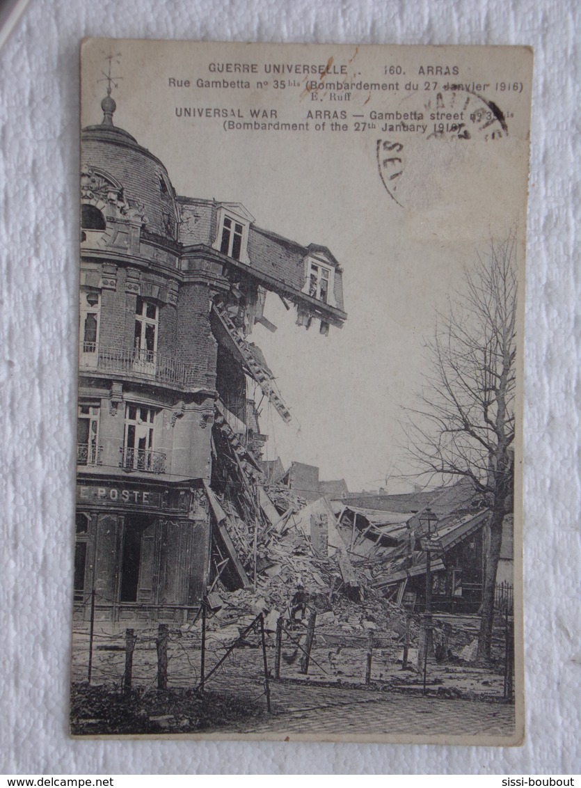 ARRAS - Bombardement De La Rue Gambetta Le 27 Janvier 1916 - GUERRE//MILITARIA//RUINES  - CPA - Carte Postale - Arras