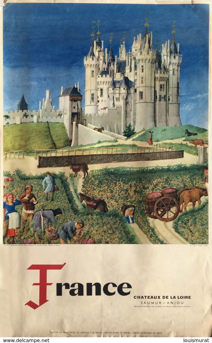 Saumur 49 - Affiche Draeger Chateaux De La Loire Pour Le Ministère Des Travaux Publics - Affiches