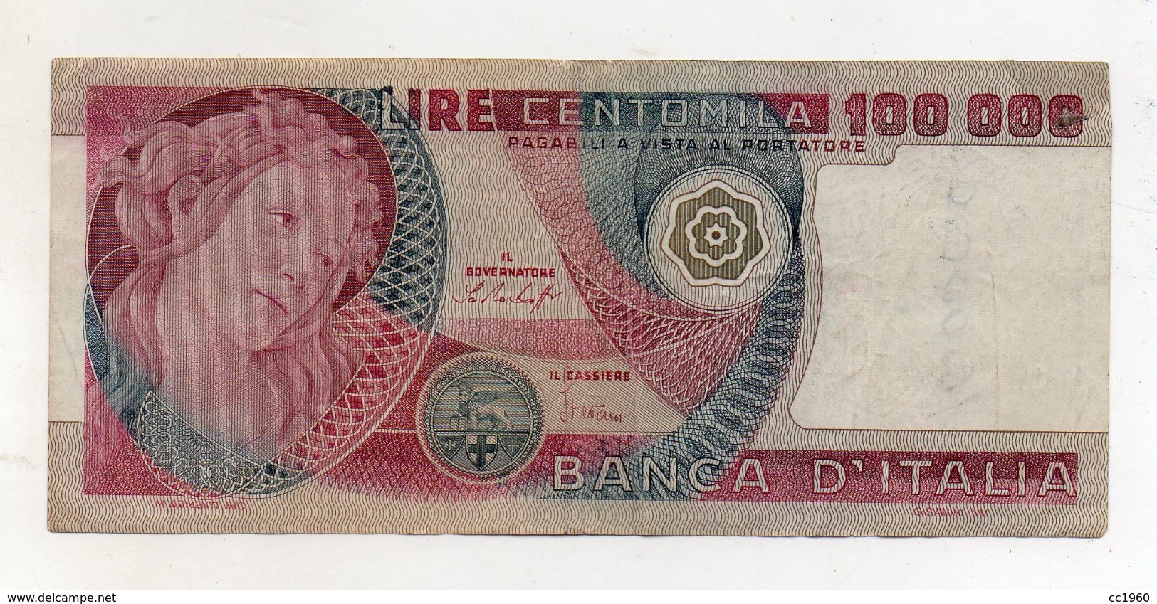 Italia - Banconota Da Lire 100.000 " Botticelli " - Decreto 20.06.1978 - (FDC8371) - 100000 Lire