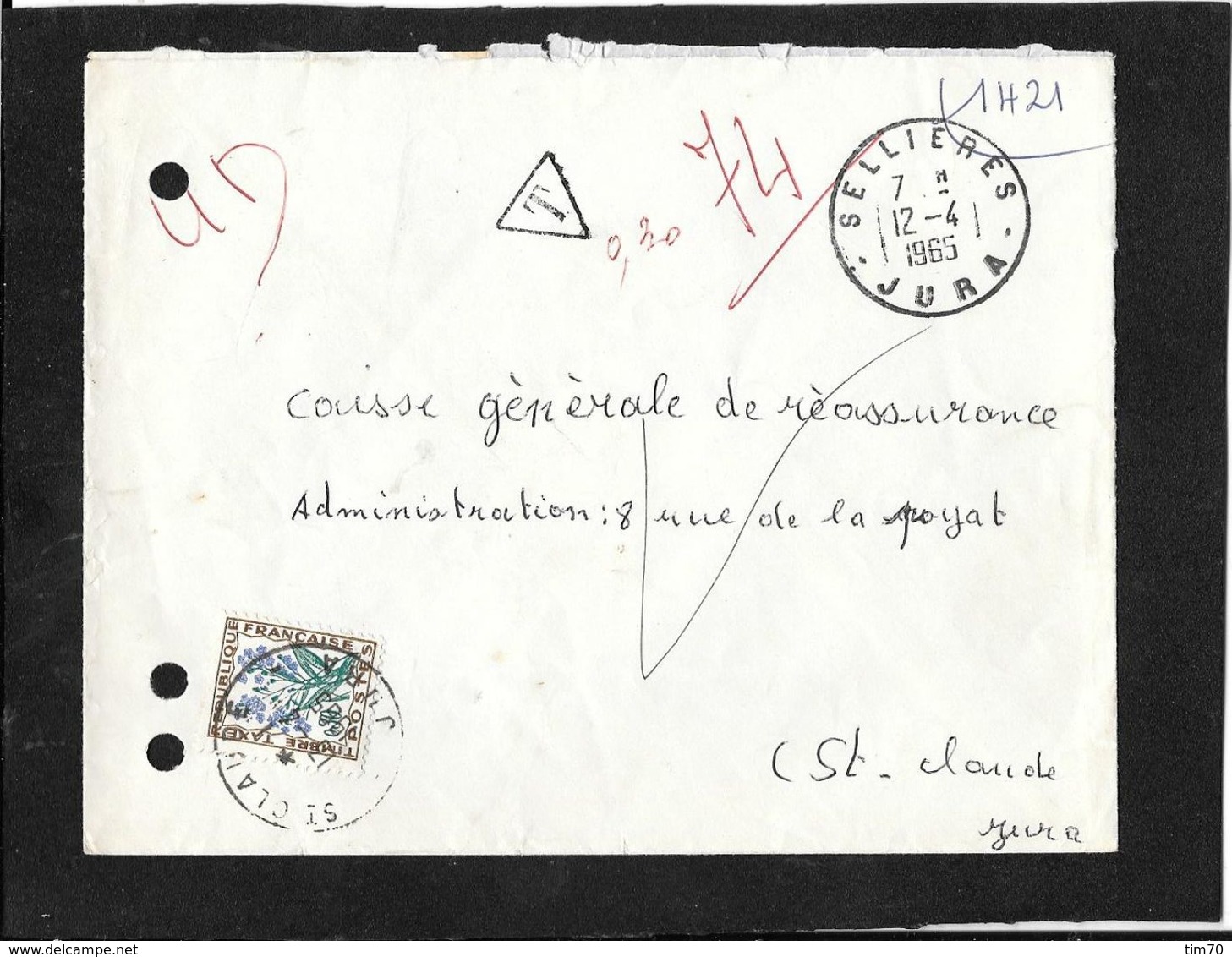 CAD 39 SELLIERES   TAXE  0.30 - 1960-.... Lettres & Documents
