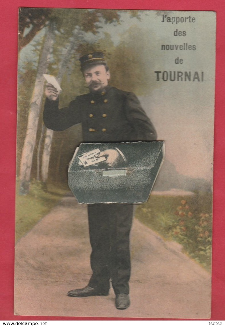 Tournai - Le Facteur Vous Apporte Des Nouvelles De ... - Jolie Carte à Système- Feldpost 1915 ( Voir Verso ) - Tournai