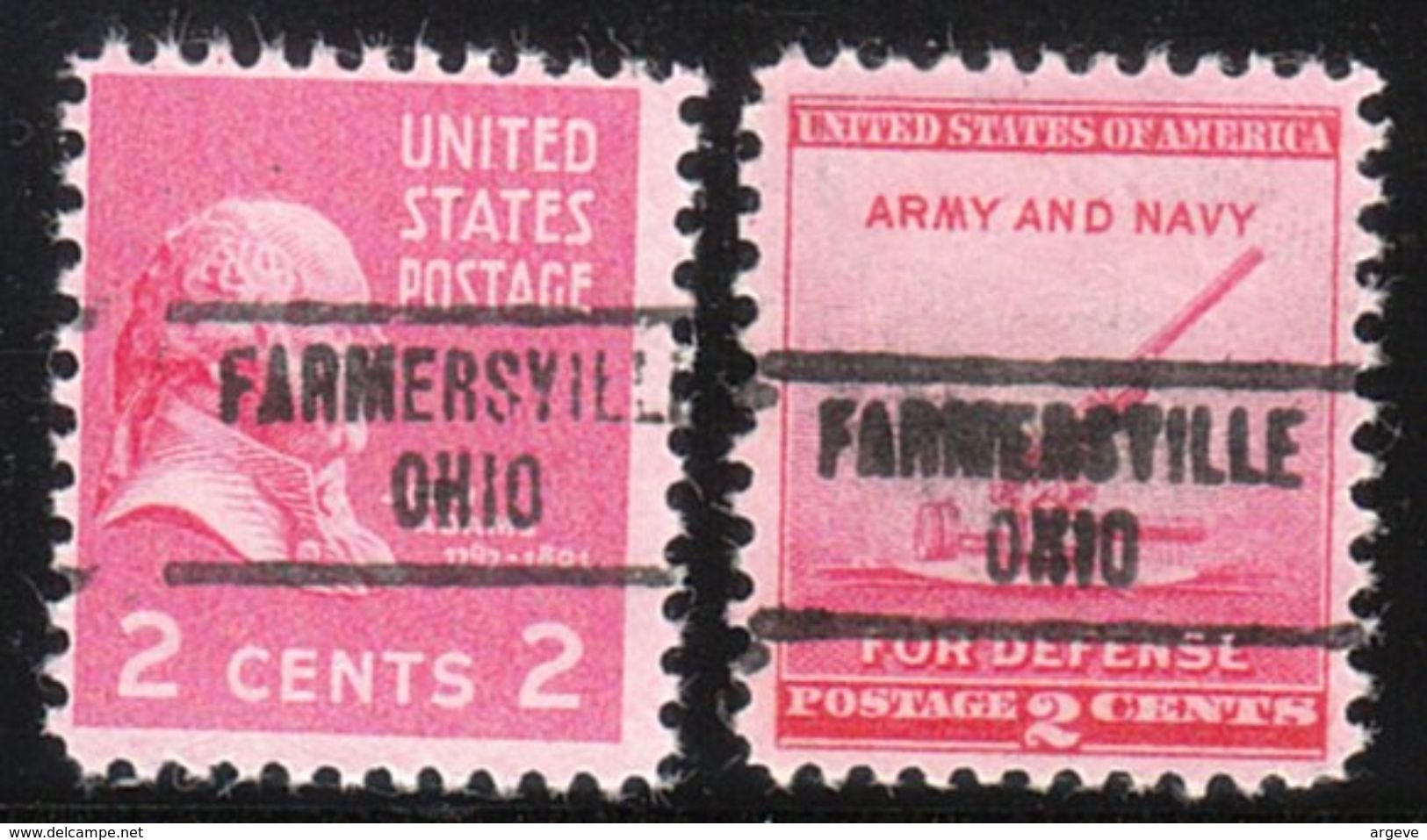 USA Precancel Vorausentwertung Preo, Locals Ohio, Farmersville 734, 2 Diff. - Precancels