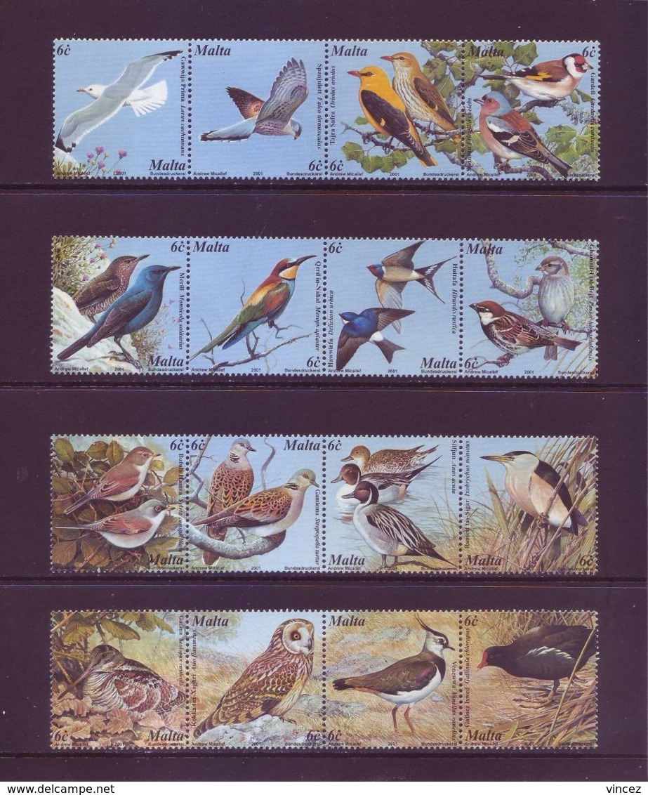 Malta 2001 - Uccelli, 16v MNH** - Malta