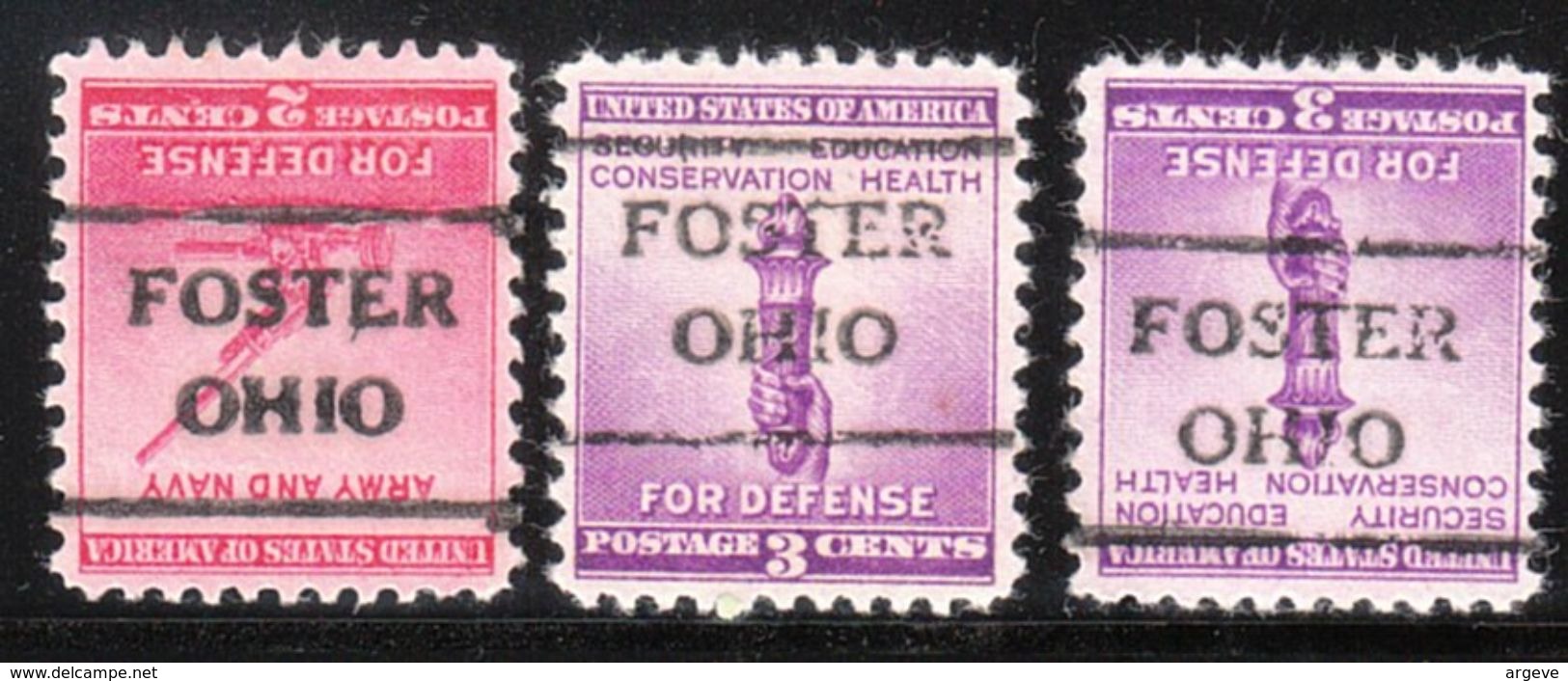 USA Precancel Vorausentwertung Preo, Locals Ohio, Foster 716,5, 3 Diff. - Vorausentwertungen