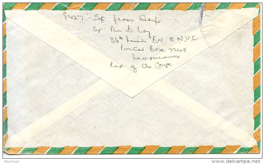 ONUC, Congo, United Nations, Airmail Service Cover 1961 To Ireland From Irish Contingent, Gaines Cancel 200(a) - Autres & Non Classés