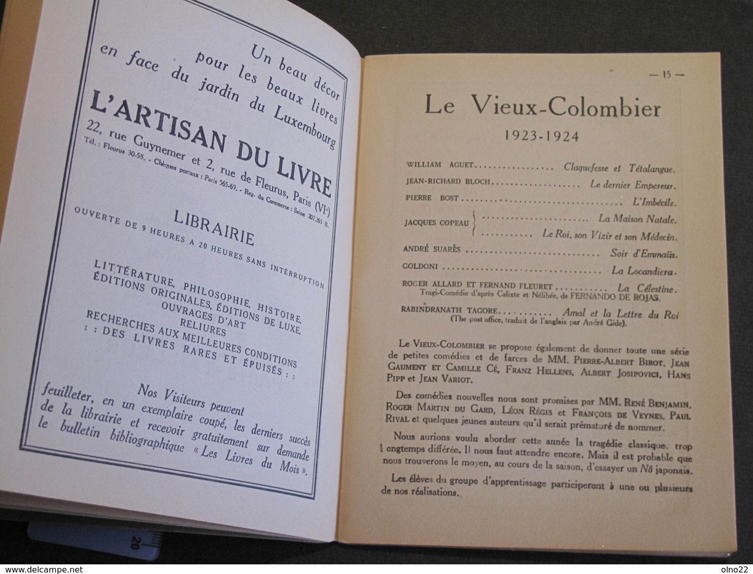 PARIS 1924 LE VIEUX COLOMBIER Rue Du Vieux Colombier, Programme 56pp - Programs