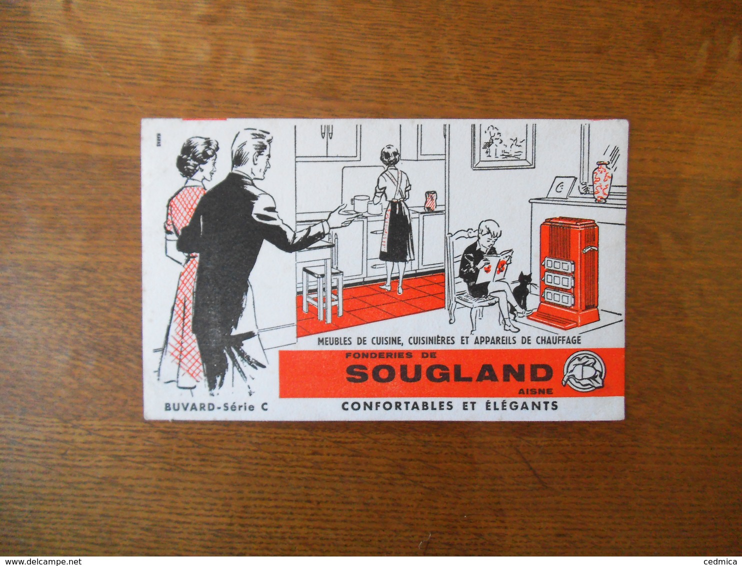 FONDERIES DE SOUGLAND AISNE MEUBLES DE CUISINE CUISINIERES ET APPAREILS DE CHAUFFAGE BUVARD-SERIE C - S