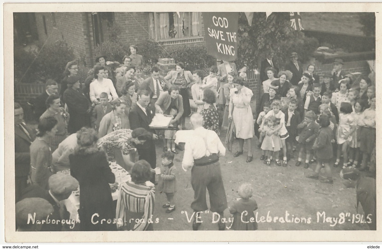 Real Photo Narborough Crossroads " VE 3 Day Celebrations May 8 1915 God Save The King - Autres & Non Classés