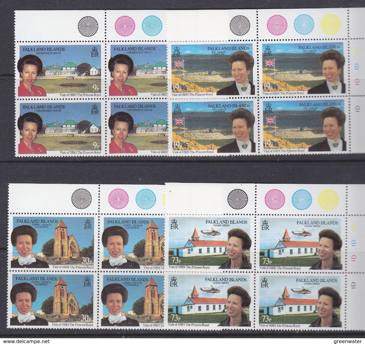 Falkland Islands 1996 Royal Visit 4v Bl Of 4 (corner) ** Mnh (37639) - Falklandeilanden