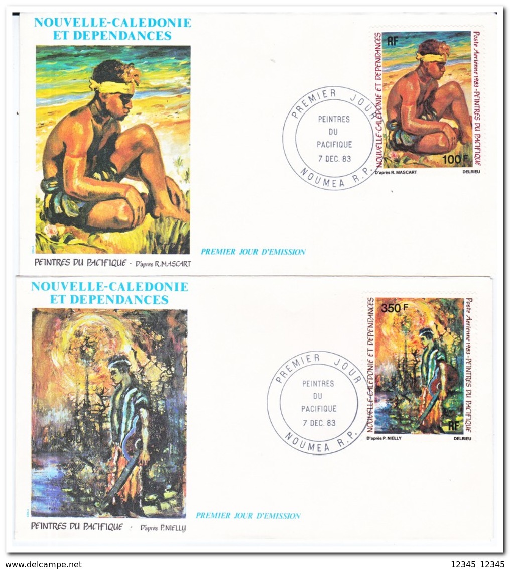 Nieuw Caledonië 1983, FDC, Paintings - FDC