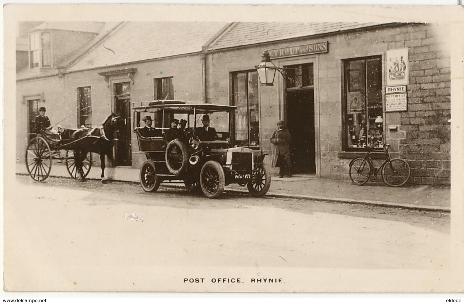 Real Photo Post Office Rhynie  Car  Troup - Aberdeenshire