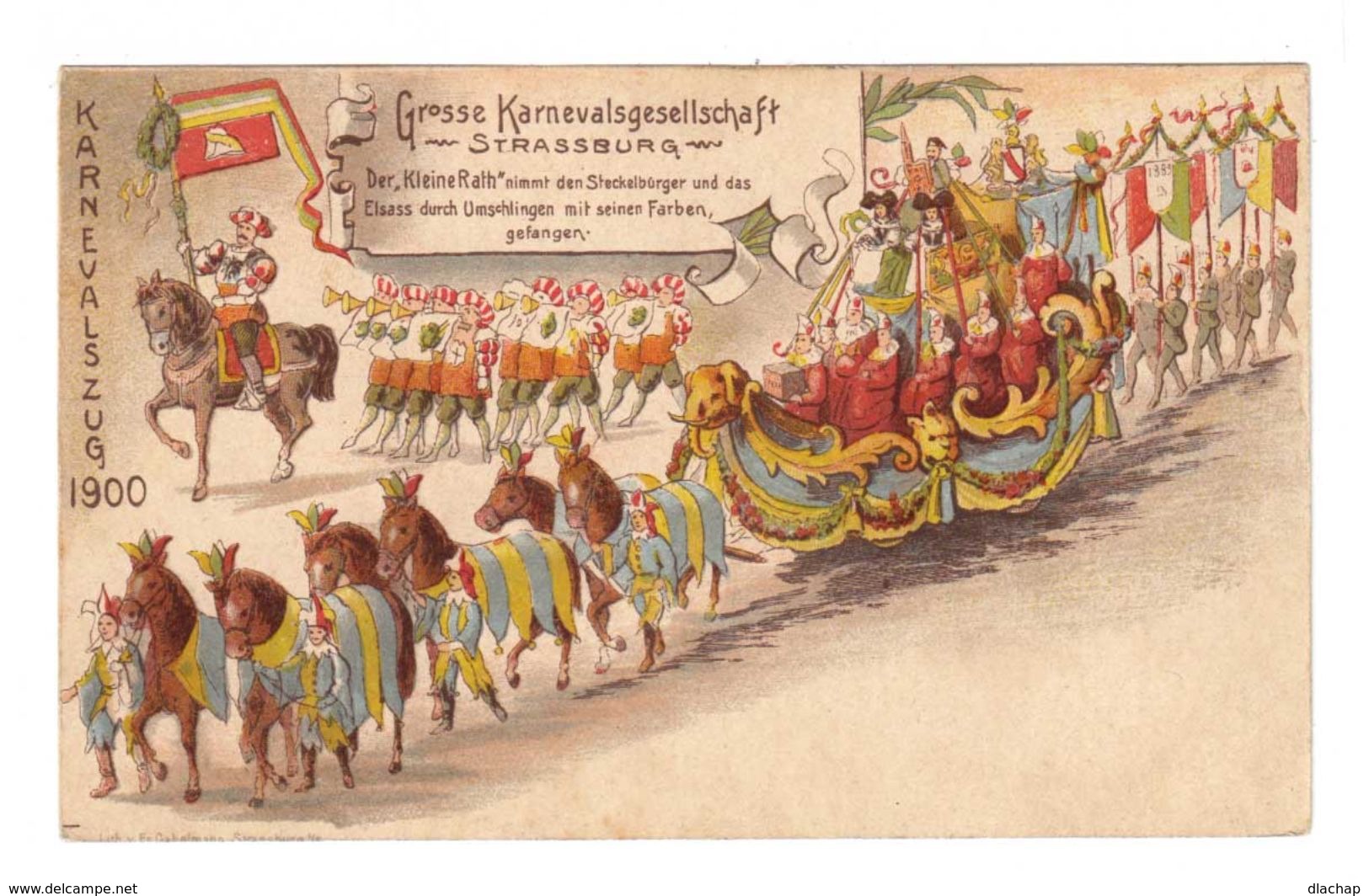 Grosse Karnavalsgesellschaft. Stassburg. Stasbourg. 1900. Illustration. - Autres & Non Classés