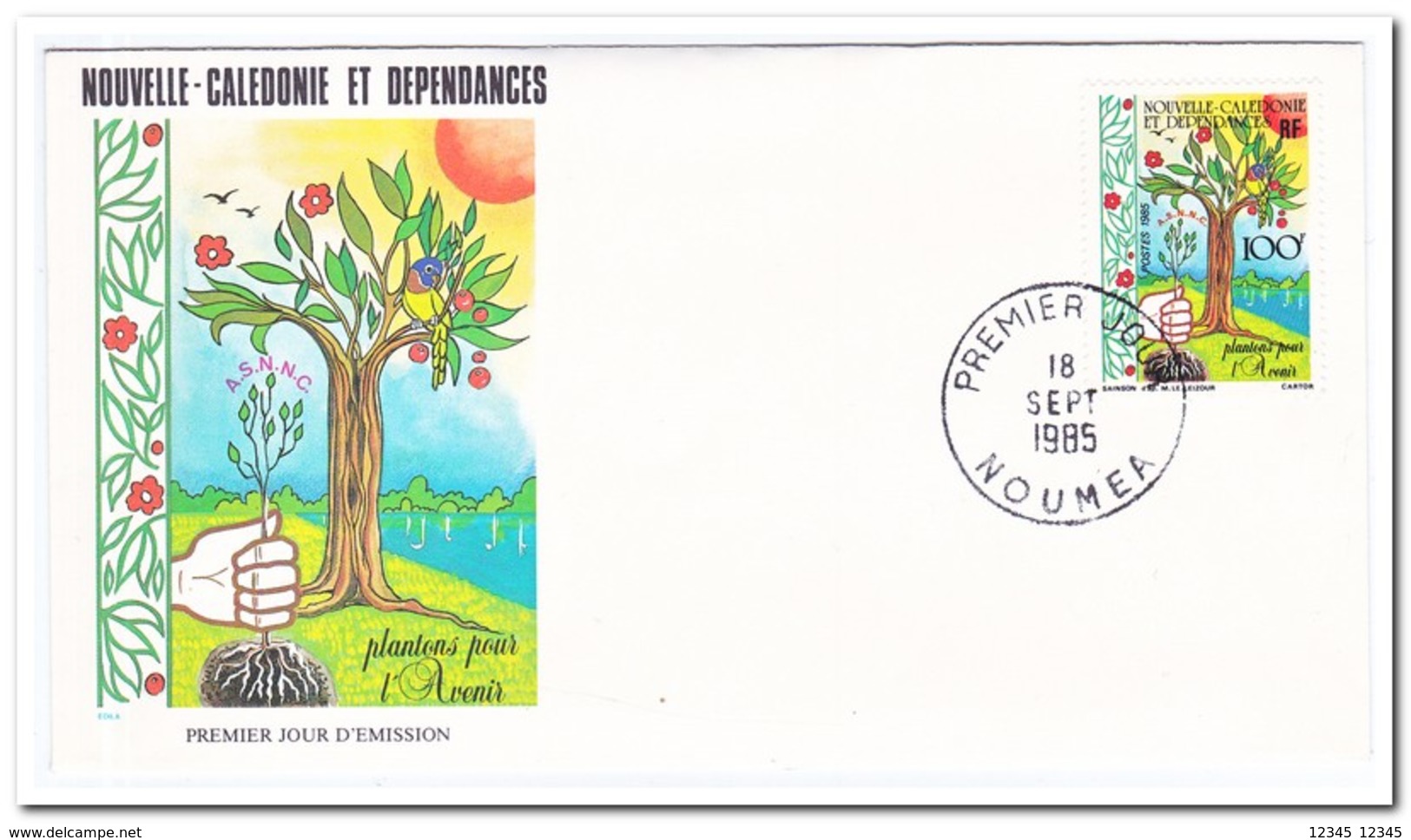 Nieuw Caledonië 1985, FDC, Reforestation Campaign - FDC