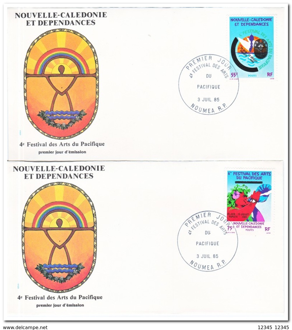 Nieuw Caledonië 1985, FDC, Pazific Art Festival - FDC