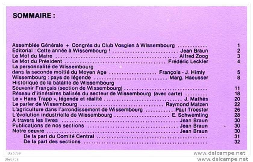 LES VOSGES Revue Club Vosgien 1978 N° 2 ( Alsace Vosges) Wissembourg Légendes Histoire Industrie - Lorraine - Vosges