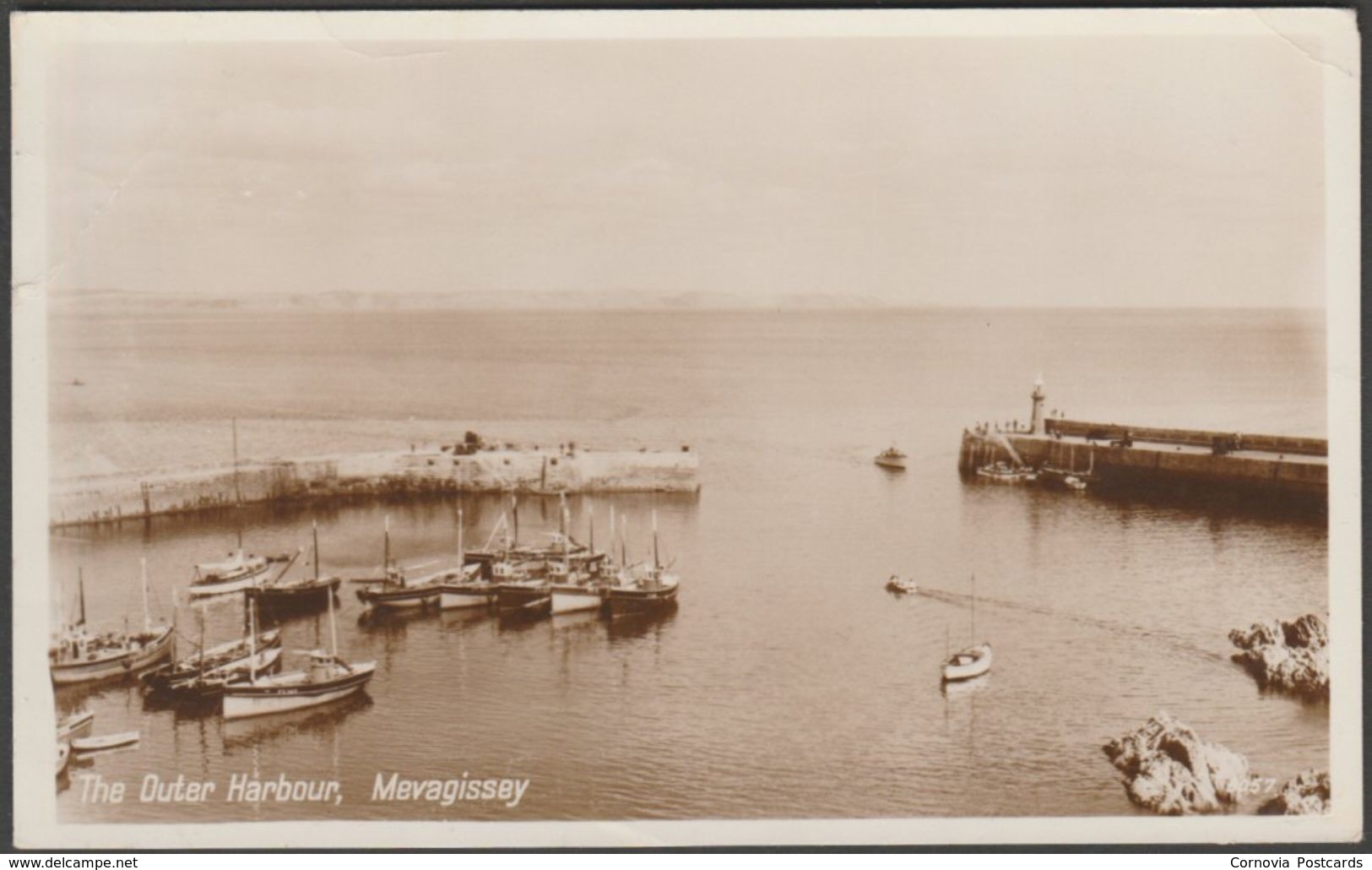 The Outer Harbour, Mevagissey, Cornwall, C.1930s - Photo Precision RP Postcard - Other & Unclassified