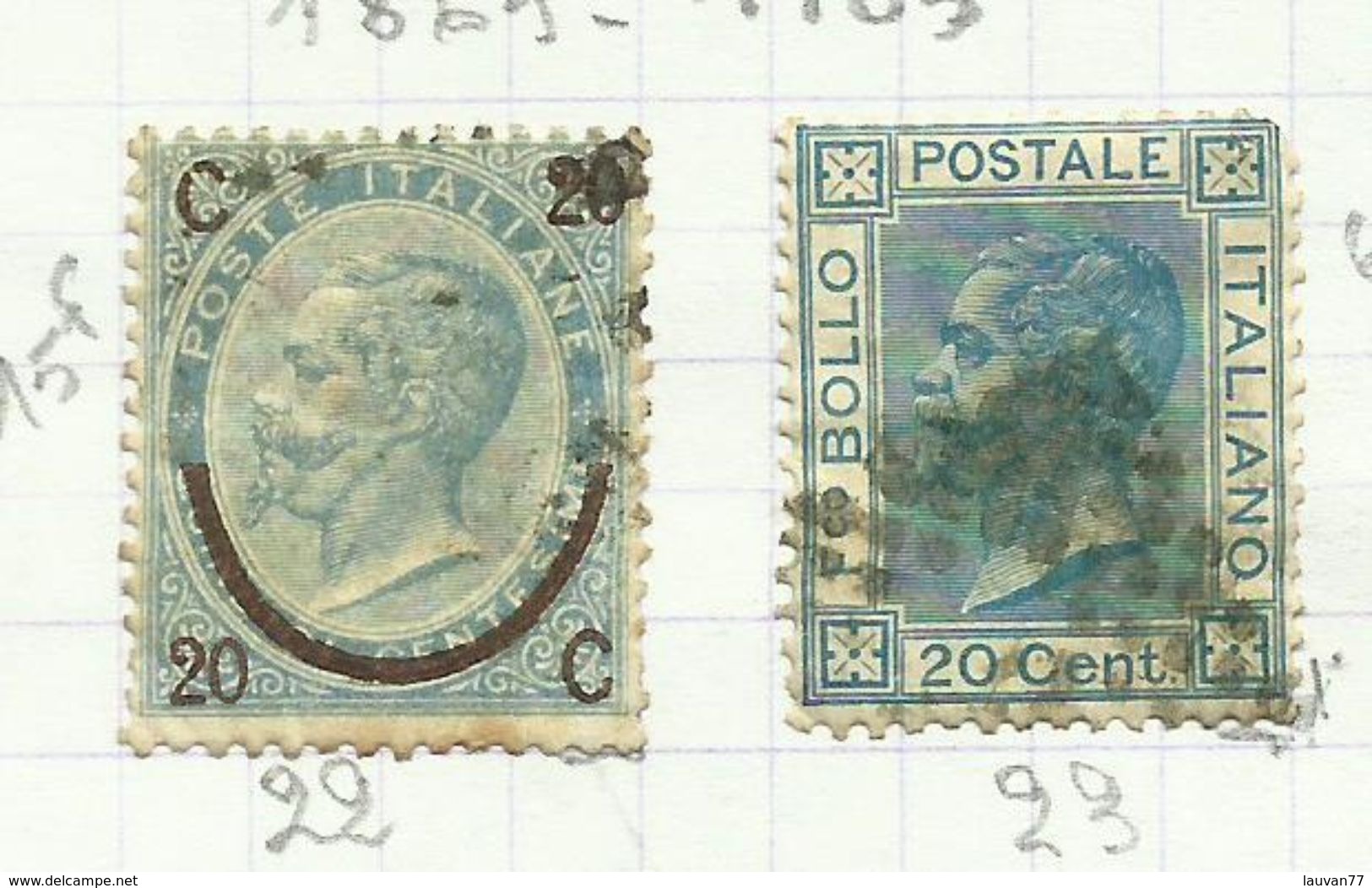 Italie N°22, 23 Cote 3,50 Euros - Usati