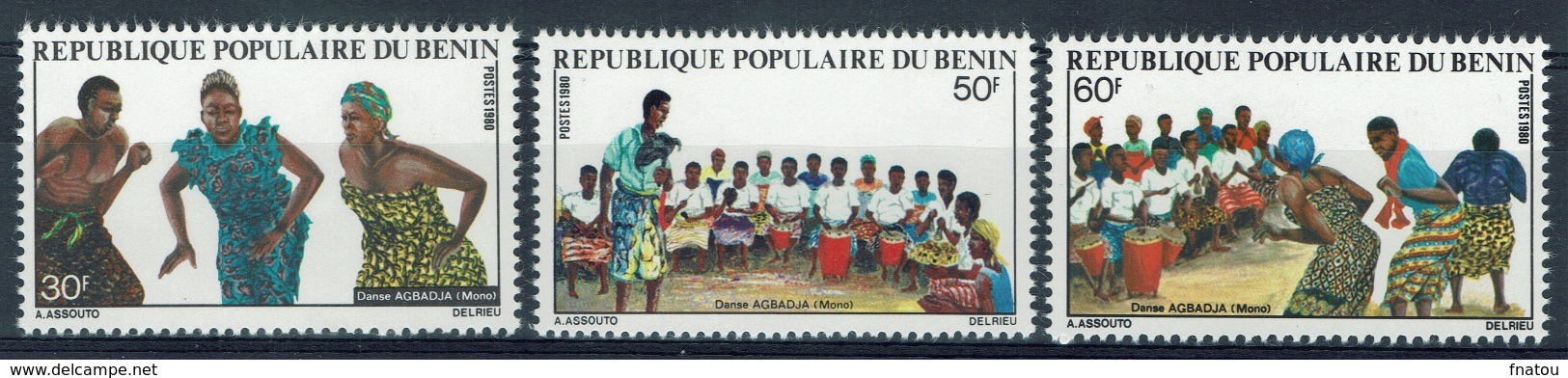 Benin, Agbadja Dance, 1980, MNH VF  Complete Set Of 3 - Benin - Dahomey (1960-...)