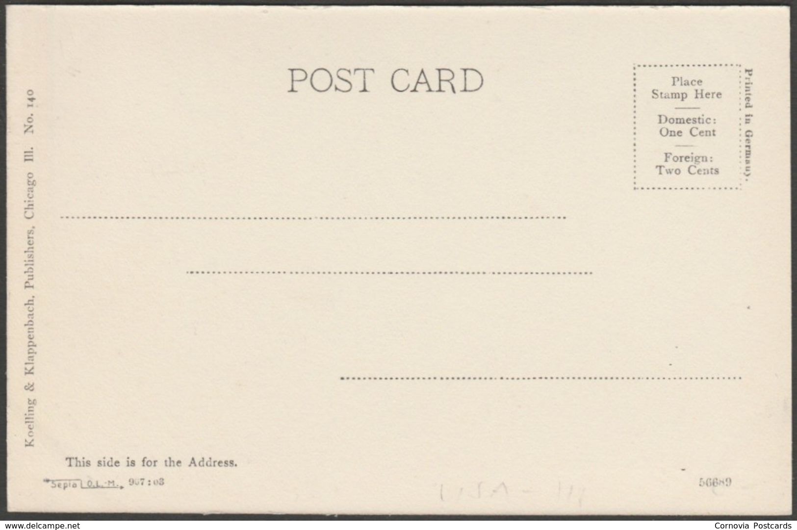 Union Stock Yards, Chicago, Illinois, C.1900-05 - Koelling & Klappenbach Postcard - Chicago