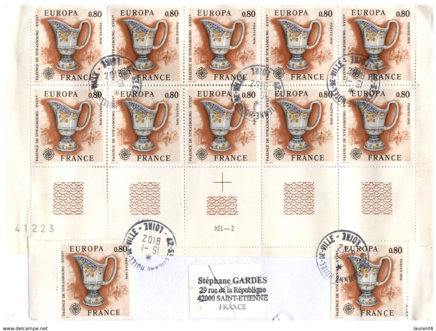 (111) Italy Cover Posted To Australia - EUROPA 1976 X 22 Stamps On Registered Cover (stamps At Front And Back Of Cover) - 1976