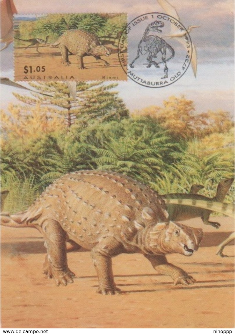 Australia 2017 Postally Used Maximum Card,sent To Italy,1993 Dinosaur,Minmi - Maximum Cards