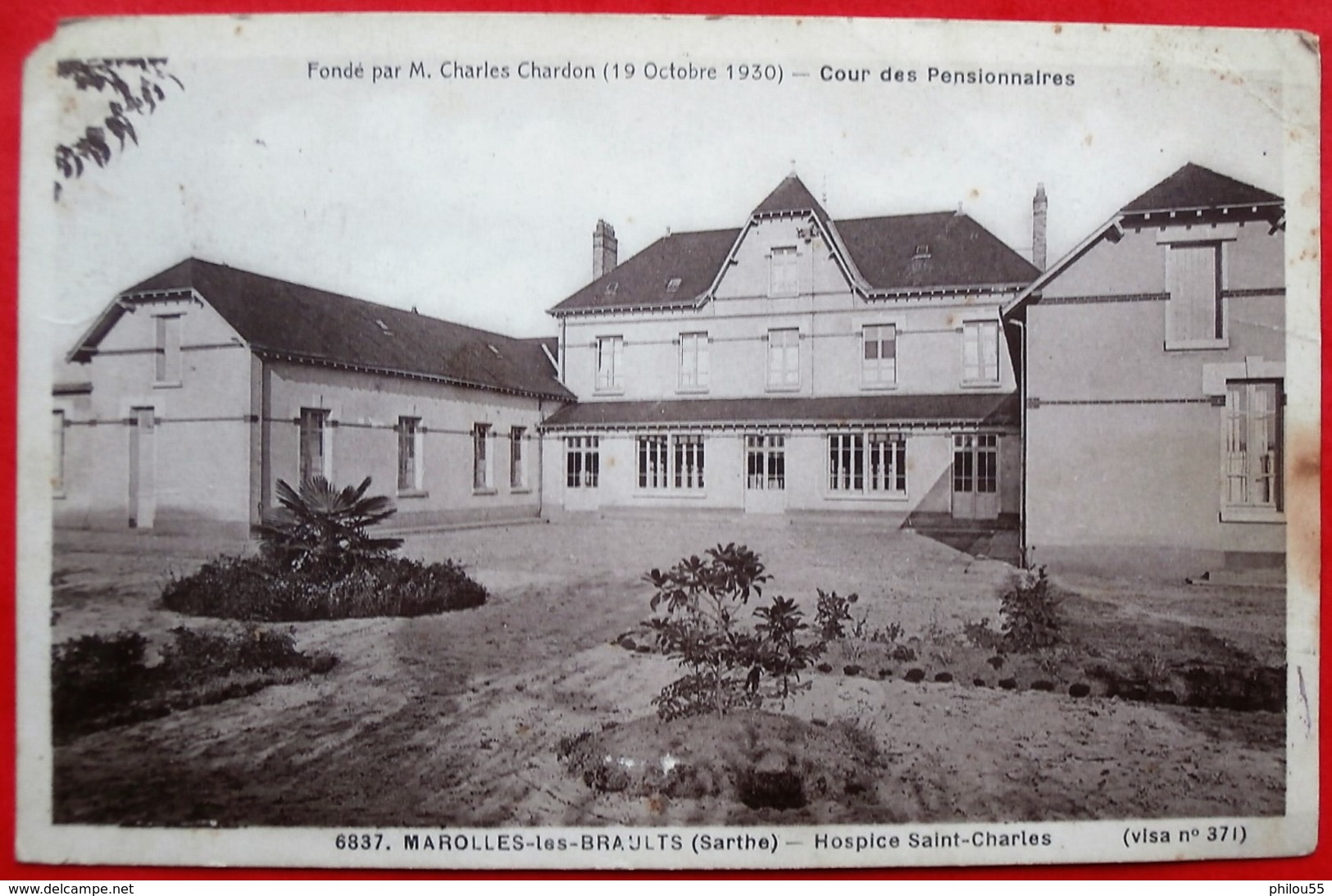 Cpa 72 MAROLLES LES BRAULTS Hospice Saint Charles, La Cour - Marolles-les-Braults