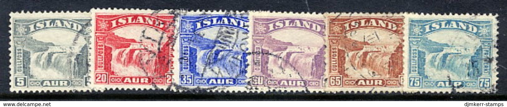 ICELAND 1931-32 Gullfoss Definitive Of Six, Used.  Michel 150-55 - Usados
