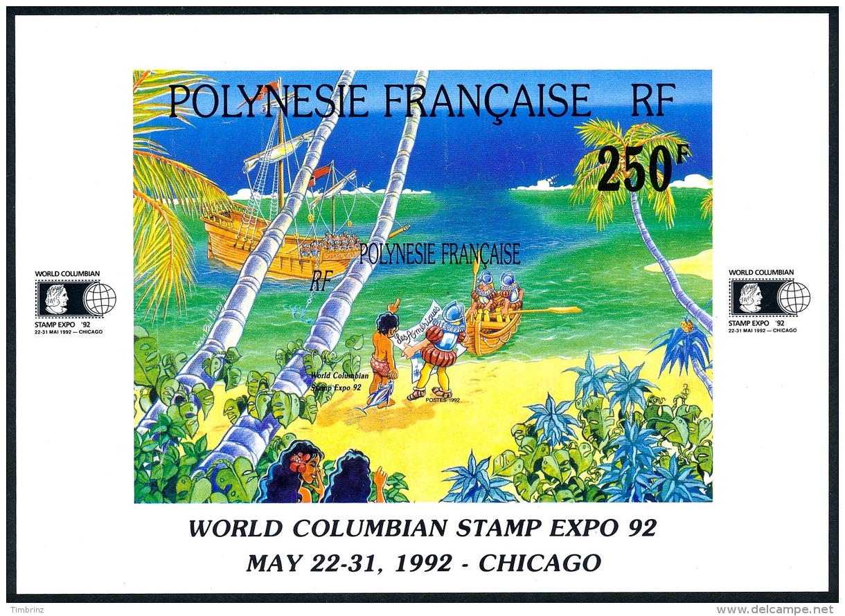 POLYNESIE 1992 - Yv. BF 20 ** SUP  Faciale= 2,10 EUR - Expo Phil. Intern. World Columbian Stamp Expo'92  ..Réf.POL23338 - Blocs-feuillets