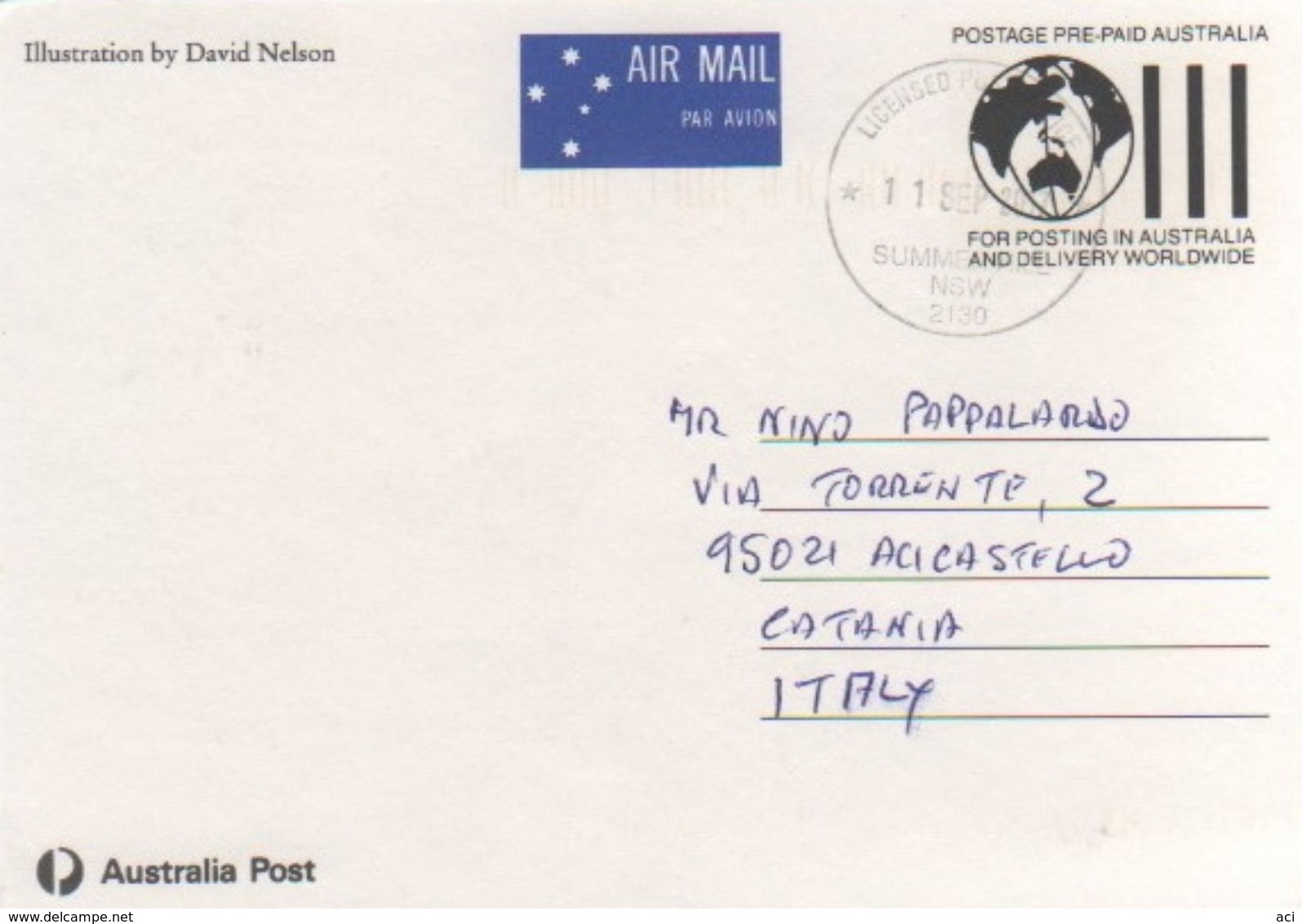 Australia 2017 Postally Used Maximum Card,sent To Italy,1991 Insect,Hawk Moth - Maximum Cards