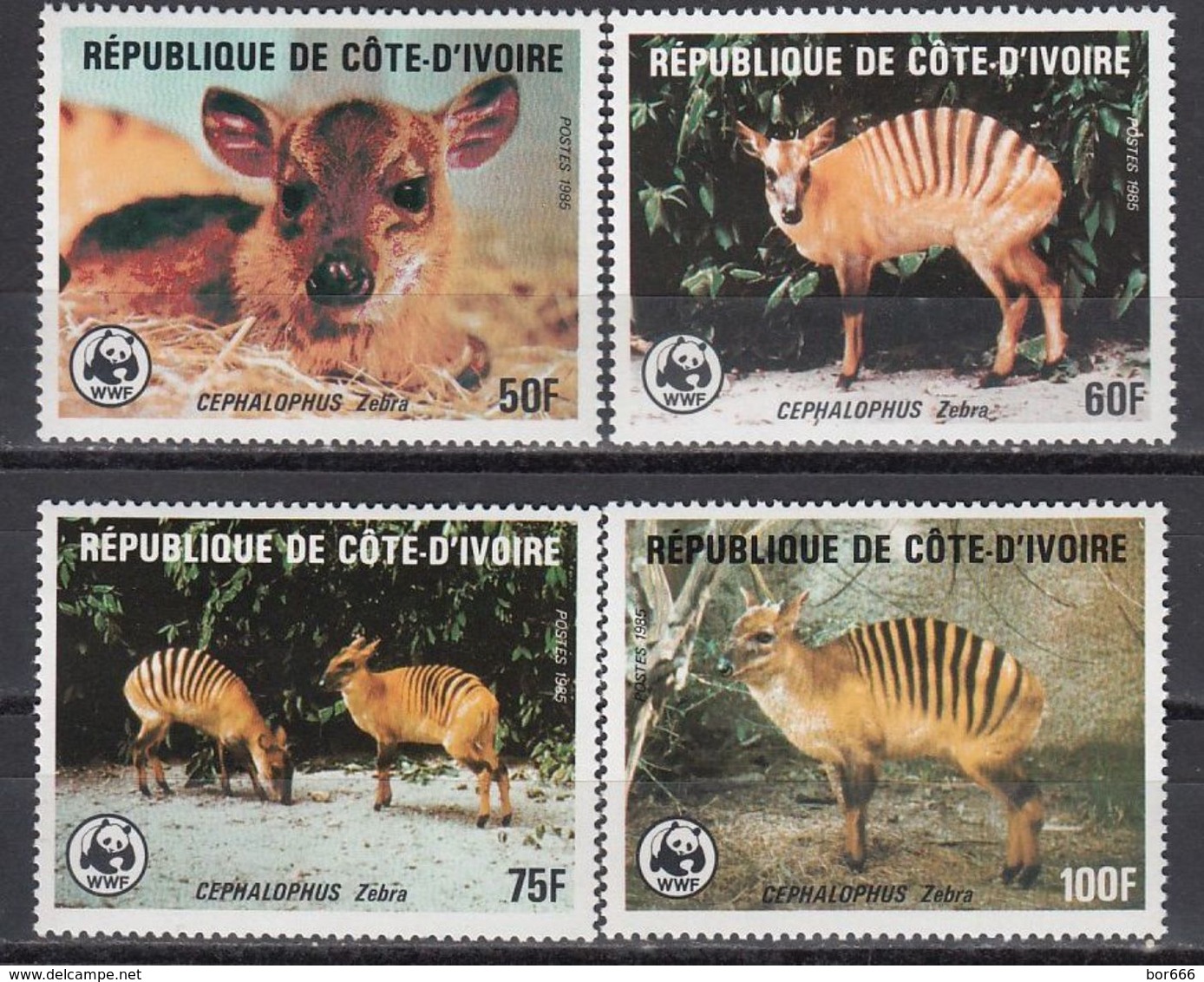 Ivory Coast - ANIMALS / WWF 1985 MNH - Ivory Coast (1960-...)