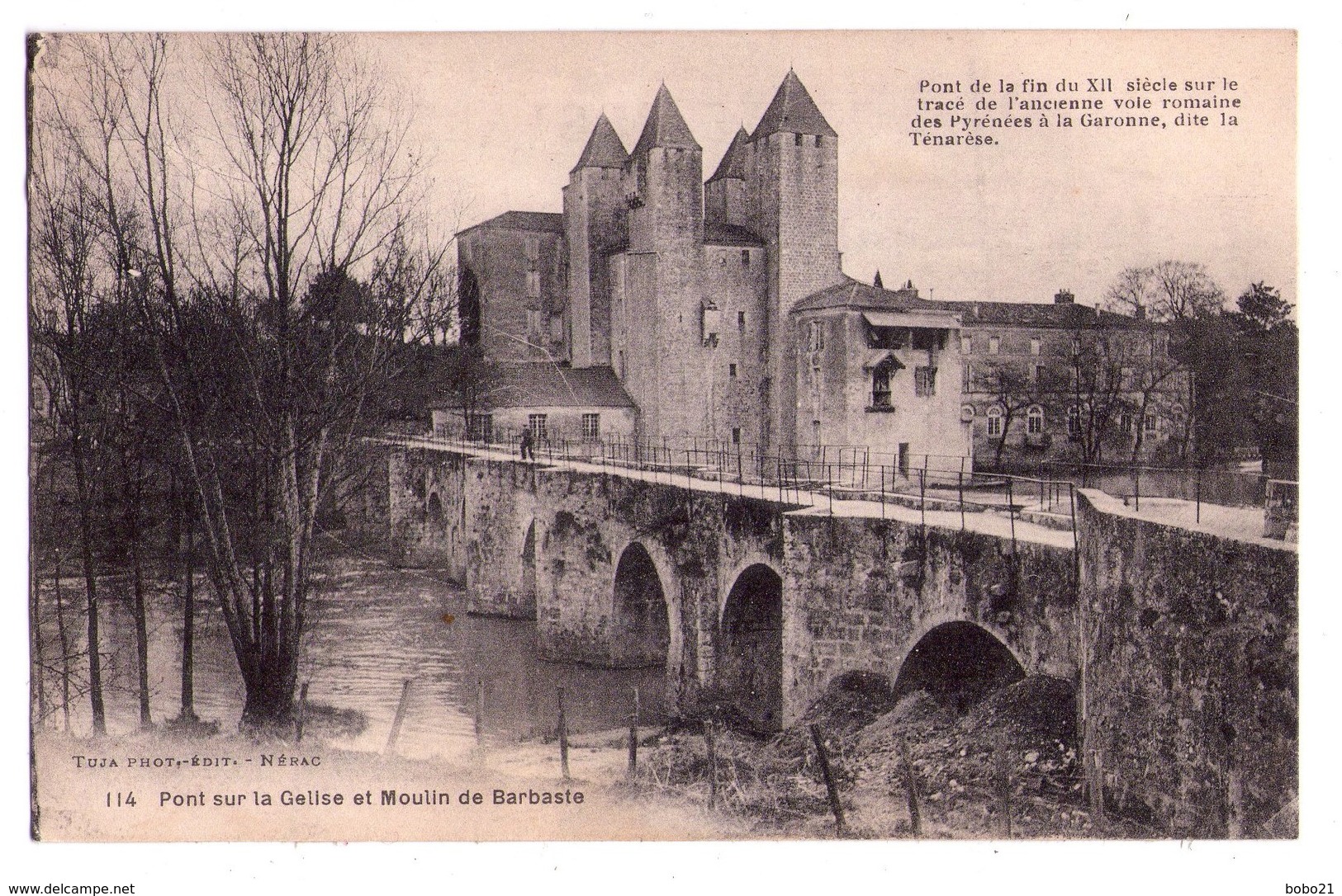 0533 - Pont Sur La Gelise Et Moulin De Barbaste - Tuja Ed. à Nérac - N°114 - Nerac