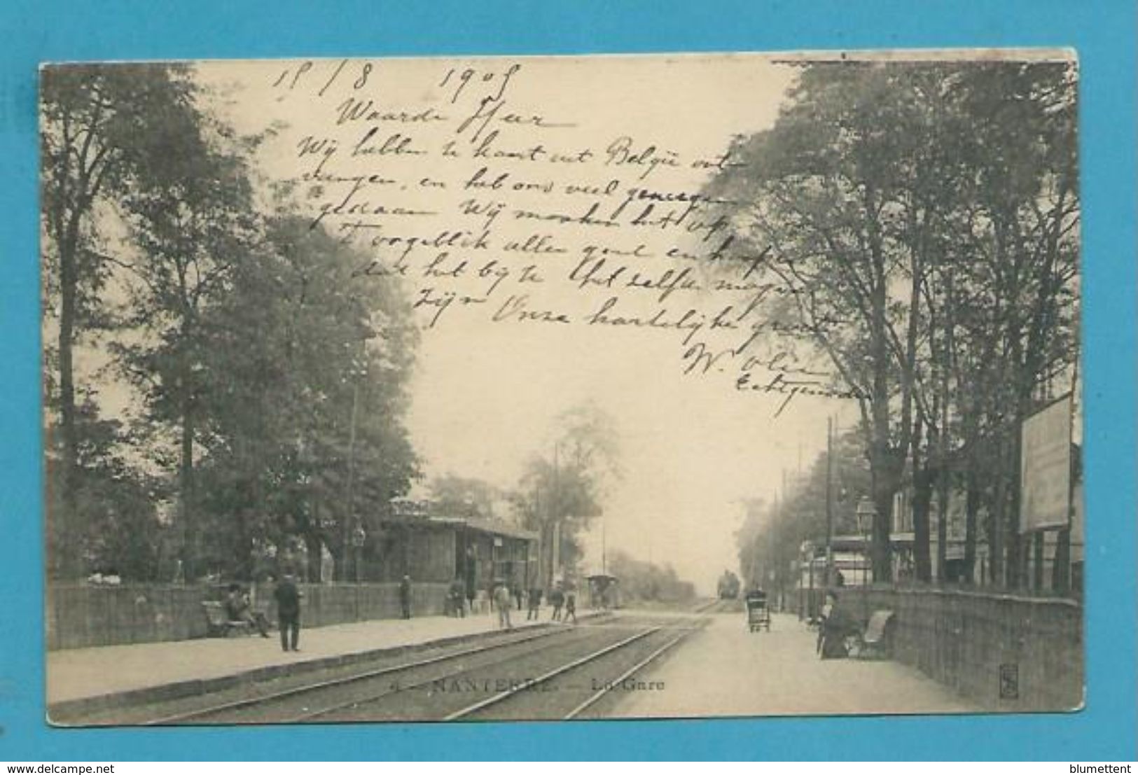 CPA -  Chemin De Fer Arrivée D'un Train En Gare De NANTERRE 92 - Nanterre