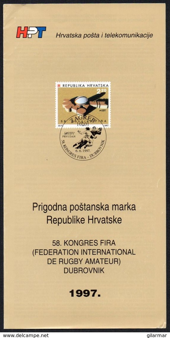 CROATIA 1997 - 58th CONGRESS OF THE FEDERATION INTERNATIONAL DE RUGBY AMATEUR - PHILATELIC INFORMATION BULLETIN - Rugby