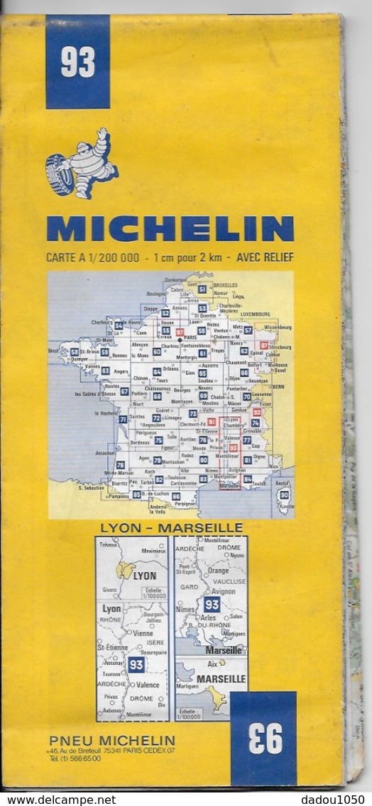 MICHELIN 93  1/200000  LYON MARSEILLE - Cartes Routières