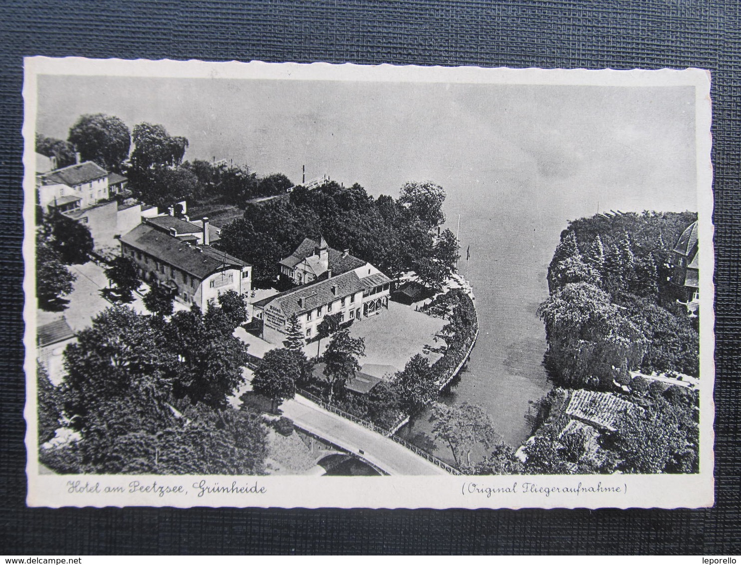 AK GRÜNHEIDE Peetzsee Hotel Fliegeraufnahme 1942 Feldpost   //  D*30334 - Grünheide