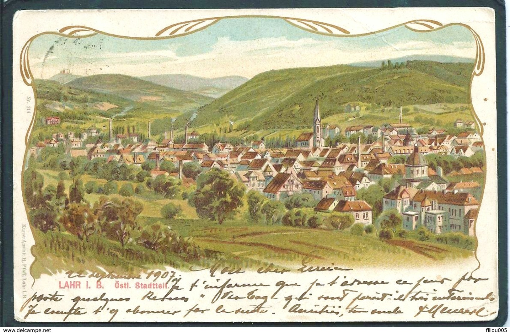 ALLEMAGNE  ...LAHR.... BADE- WURTEMBERG...CACHET DE L' HÔTEL KRAUSS....VUE GENRALE...C2545 - Lahr