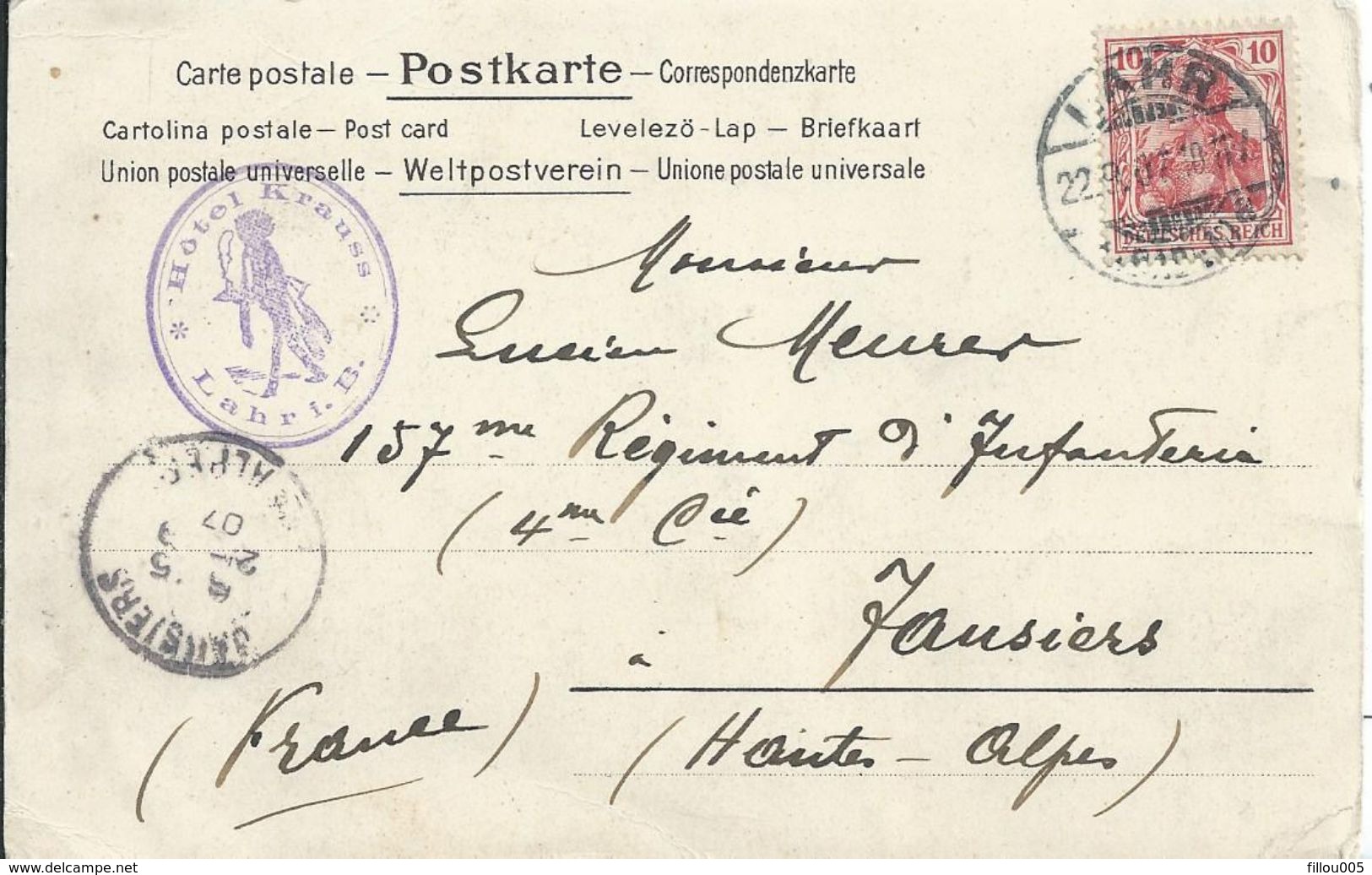 ALLEMAGNE  ...LAHR.... BADE- WURTEMBERG...CACHET DE L' HÔTEL KRAUSS....VUE GENRALE...C2545 - Lahr